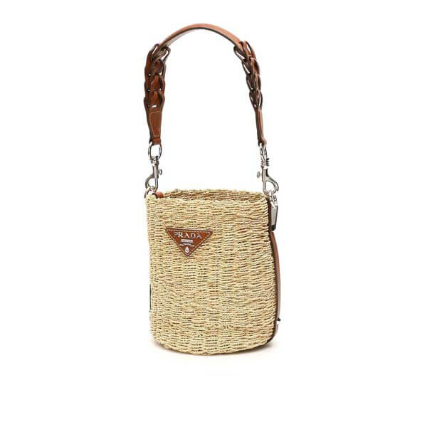 プラダ ラフィアxレザー バケットバッグ偽物1BE052VOOO2DJDF0I55